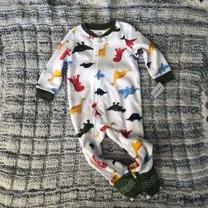 Carter’s NWT fleece zip up dinosaur pajamas